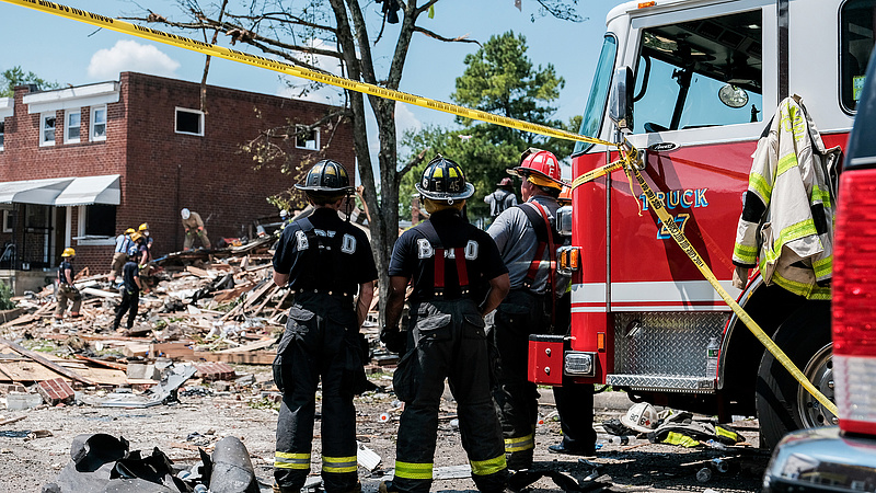 Súlyos robbanás történt Baltimore-ban, több ház megsemmisült