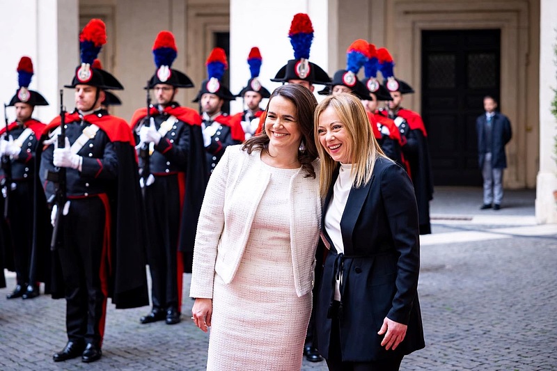 Az olasz kormányfőnél vendégeskedett Novák Katalin