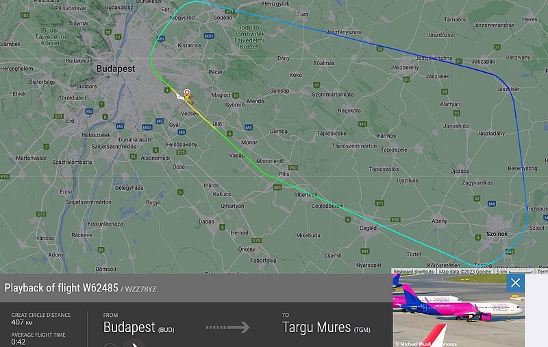 Visszafordult a Wizz Air gépe Budapestre, az utasok szerint a hajtómű hibásodhatott meg