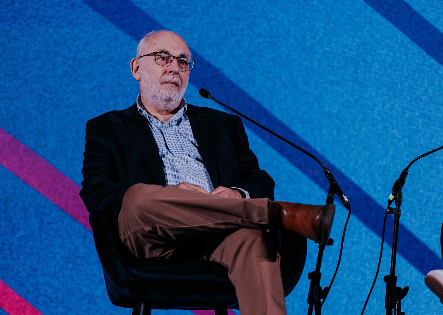 David G. W. Birch, digitális pénzügyi szolgáltatásokkal foglalkozó kommentátor és befektető a zágrábi Money Motion konferencián.