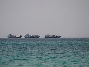 Vessels at the Strait of Hormuz, as seen from Musandam, Oman, July 1, 2026. REUTERS/Stringer