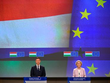 Ursula von der Leyen és Magyar Péter közös sajtótájékoztatója 2026. május 29-én Brüsszelben