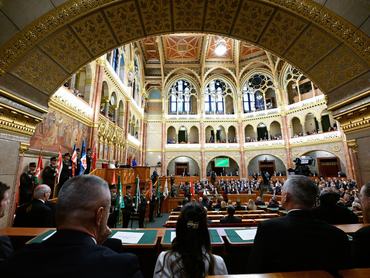 Budapest, 2026. május 12.Magyar Péter miniszterelnök beszédet mond az Országgyűlés plenáris ülésén az Országházban 2026. május 12-én.MTI/Bodnár Boglárka