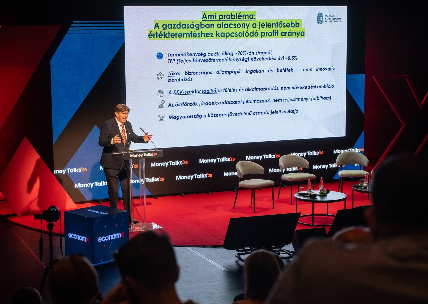 Nagy Elek, az MKIK elnöke a Money Talks '26 konferencián.