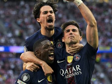 A gólszerzõ Ousmane Dembélé, a Paris Saint-Germain játékosa a labdarúgó Bajnokok Ligája döntõjében játszott Paris Saint-Germain - Arsenal mérkõzésen a Puskás Arénában 2026. május 30-án.