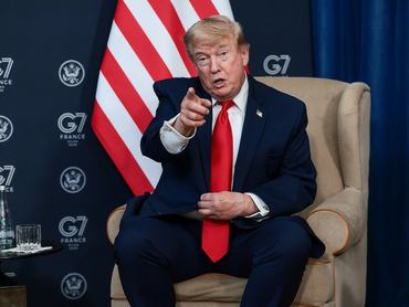 U.S. President Donald Trump attends a bilateral meeting with the Emir of Qatar, Sheikh Tamim bin Hamad Al Thani, on the sidelines of the G7 summit, in Evian-les-Bains, France, June 16, 2026. REUTERS/Evelyn Hockstein