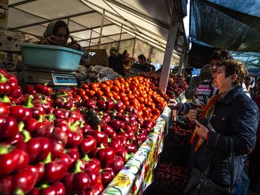 People are seen at Bucur Obor, the largest marketplace in Bucharest, Romania on October 7, 2018. On Saturday and Sunday Romanians will be able to take part in the referendum on the constitutional defition of marriage. Critics speculate the vote is an ersatz for ascertaining how referenda can be used to further expand power. (Photo by Jaap Arriens/NurPhoto via Getty Images)