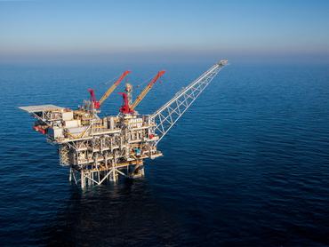 MEDITERRANEAN SEA, ISRAEL - MARCH 28: In this handout image provided by Albatross, The Tamar drilling natural gas production platform is seen some 25 kilometers West of the Ashkelon shore on March 28, 2013 in Israel. The offshore Tamar drilling site which was originally dispatched from a shipyard in Texas at the end of last year is due to start producing natural gas next week. Over the past few years Israel has suffered from a shortage in natural gas, but with the new platform that weighs 34,000 tons and will be mainly operated by Israelis, the US company Nobel Energy which owns a 36% stake in Tamar, hopes to change Israel's energy situation as well as the economy as a whole. (Photo Photo by Albatross via Getty Images)