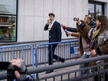 MADRID, SPAIN - MARCH 14: The former FC Barcelona footballer and businessman Gerard Pique leaves after testifying at the Court of First Instance and Instruction Number 4 of Majadahonda, on 14 March, 2025 in Majadahonda, Madrid, Spain. The judge is investigating him for alleged irregularities in the transfer of the Spanish men's soccer 'Super Cup' to Saudi Arabia. A day before, he has provided 15 invoices issued by Kosmos to the Saudi Arabian Football Federation (SAAF) for a total amount of 12 million euros to prove the contractual relationship. (Photo By A. Perez Meca/Europa Press via Getty Images)