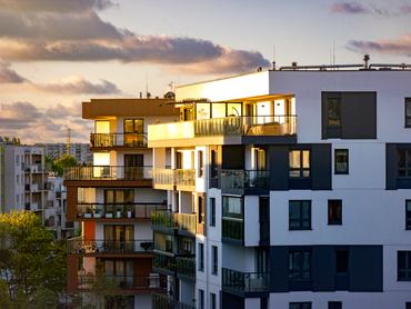 Beautiful new residential district in Gdansk, Poland. Housing development in Europe