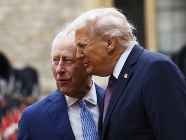 III. Károly király és Donald Trump a windsori kastélyban 2025. szeptember 17-én