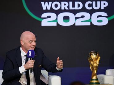 WASHINGTON, DC - DECEMBER 06: Gianni Infantino, President of FIFA, speaks during the FIFA World Cup 2026 official match schedule announcement on December 06, 2025 in Washington, DC. (Photo by Hector Vivas - FIFA/FIFA via Getty Images)