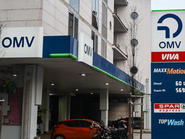 BUDAPEST, HUNGARY MARCH 4: An OMV filling station featuring the company's new global branding is seen in Budapest, Hungary, on March 4, 2026. (Photo by Artur Widak/NurPhoto via Getty Images)