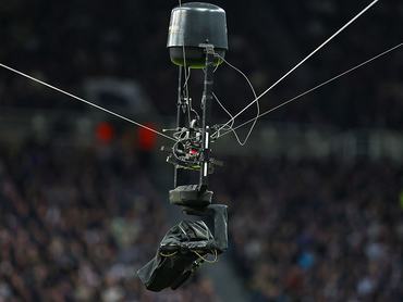 Newcastle upon Tyne, United Kingdom - March 10: A Spidercam during the UEFA Champions League 2025/26 Round of 16 First Leg match between Newcastle United FC and FC Barcelona at St James' Park on March 10, 2026 in Newcastle upon Tyne, United Kingdom. (Photo by Ryan Crockett/DeFodi Images/DeFodi via Getty Images)