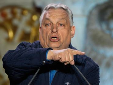 PM Viktor Orban speaks during a rally on the night before the general elections in Budapest, Hungary on 11 April, 2026. On Sunday Hungarians will take to the polls in an historic election that could remove Orban and his party from power for the first time in 16 years. (Photo by Jaap Arriens/NurPhoto via Getty Images)