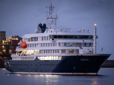 TENERIFE, SPAIN - MAY 10: The HV Hondius approaches the Port of Granadilla, carrying passengers possibly infected with hantavirus on board in Tenerife, Canary Islands on May 10, 2026. (Photo by Andres Gutierrez/Anadolu via Getty Images)