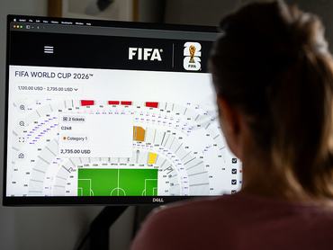 The FIFA World Cup ticket sales website is displayed on a computer screen in Krakow, Poland, on June 10, 2026. The official FIFA ticketing platform provides access to information about the FIFA World Cup, including ticket purchasing options, match availability, and event-related updates for fans attending the tournament. (Photo by Marcin Golba/NurPhoto via Getty Images)
