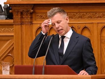 Peter Magyar, Prime Minister of Hungary, delivers a speech in the Hungarian Parliament before the agenda on July 13, 2026, in Budapest, Hungary, during an extraordinary session of the National Assembly. Lawmakers are scheduled to decide on the 17th constitutional amendment later in this session. (Photo by Balint Szentgallay/NurPhoto via Getty Images)