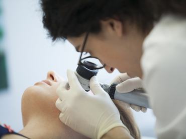 Reportage in a dermatology practice in Geneva, Switzerland. Consultation. (Photo by: BSIP/UIG via Getty images)