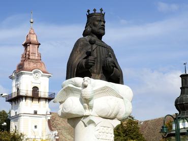 Oroshaza, city in Hungary at sunny autumn day