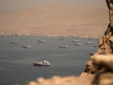 Vessels at the Strait of Hormuz, as seen from Musandam, Oman, June 18, 2026. REUTERS/Stringer     TPX IMAGES OF THE DAY