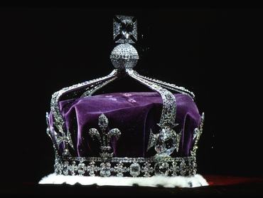 LONDON, UNITED KINGDOM - APRIL 19:  The Crown Of Queen Elizabeth The Queen Mother (1937) Made Of Platinum And Containing The Famous Koh-i-noor Diamond Along With Other Gems.  (Photo by Tim Graham Photo Library via Getty Images)