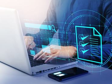 Businessmen verify the accuracy of paperwork, business reviews are essential, search for information and business news.