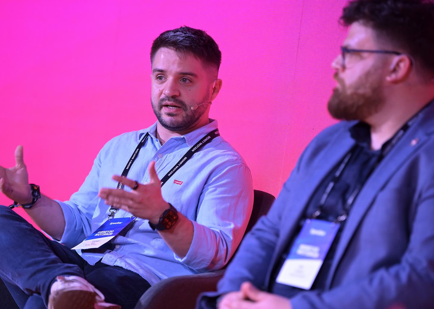 Biás Csongor, a Startup Hungary vezetője a zágrábi Money Motion konferencián.