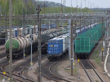 VAINIKKALA, FINLAND - MAY 26: Railroad cars, most of them from Russia, stand idle at a railway yard about one kilometer from the Russian border on May 26, 2022 in Vainikkala, Finland. Commercial activity between Finland and Russia, already hampered by two years of Covid-related restrictions, has been dealt a further blow by the international sanctions imposed on Russia due to its ongoing war in Ukraine. Finnish trade with Russia has mostly halted and a post-Covid influx of Russian tourists is out of the question since most Russians now cannot get a Finnish visa. While Finland has joined sanctions and also condemned the war wholeheartedly, it faces further consequences as well, especially after it submitted its application to join the NATO military alliance. Moscow, angered by Finland's NATO bid, halted natural gas supplies to Finland on May 21 in response.   (Photo by Sean Gallup/Getty Images)