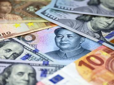 Concept of trade war between the China and USA, american and european economy